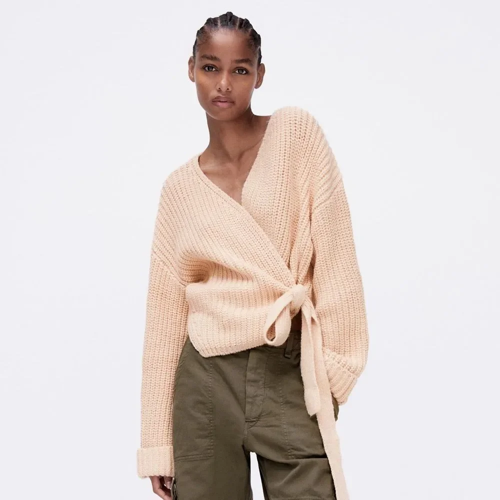 ZARA TIED WRAP CARDIGAN - Picture 6 of 9